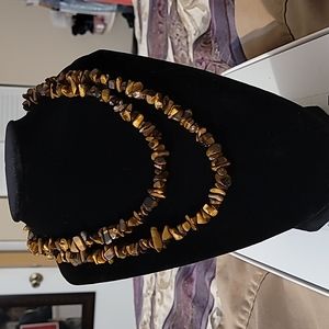 Authentic real tiger eye necklace. 17.5" long
